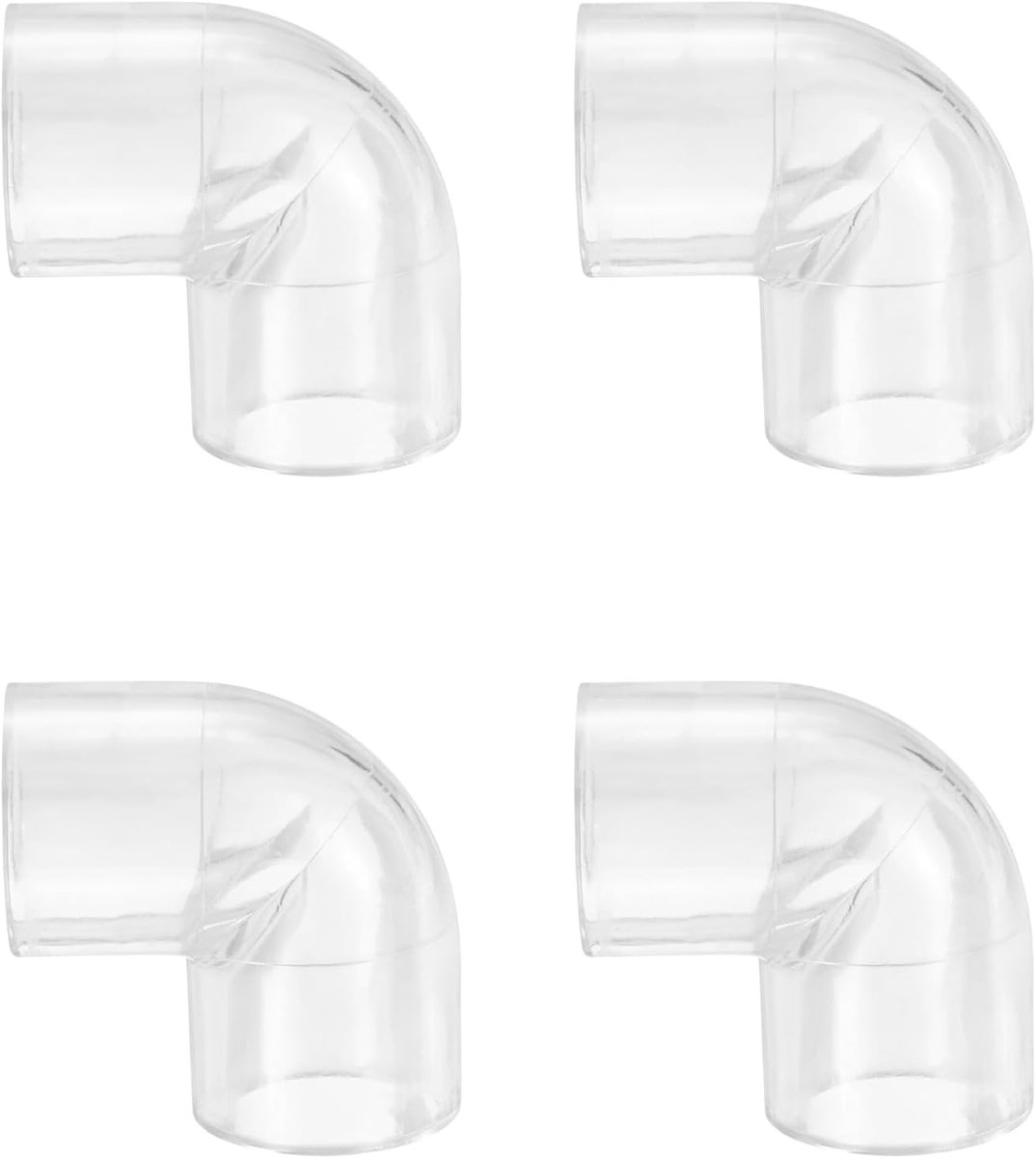 4Pcs Transparante Elleboog Fitting, 90 Graden 14mm ID PC Slang Adapter Voor PC Computer Vloeistof Koelsystemen