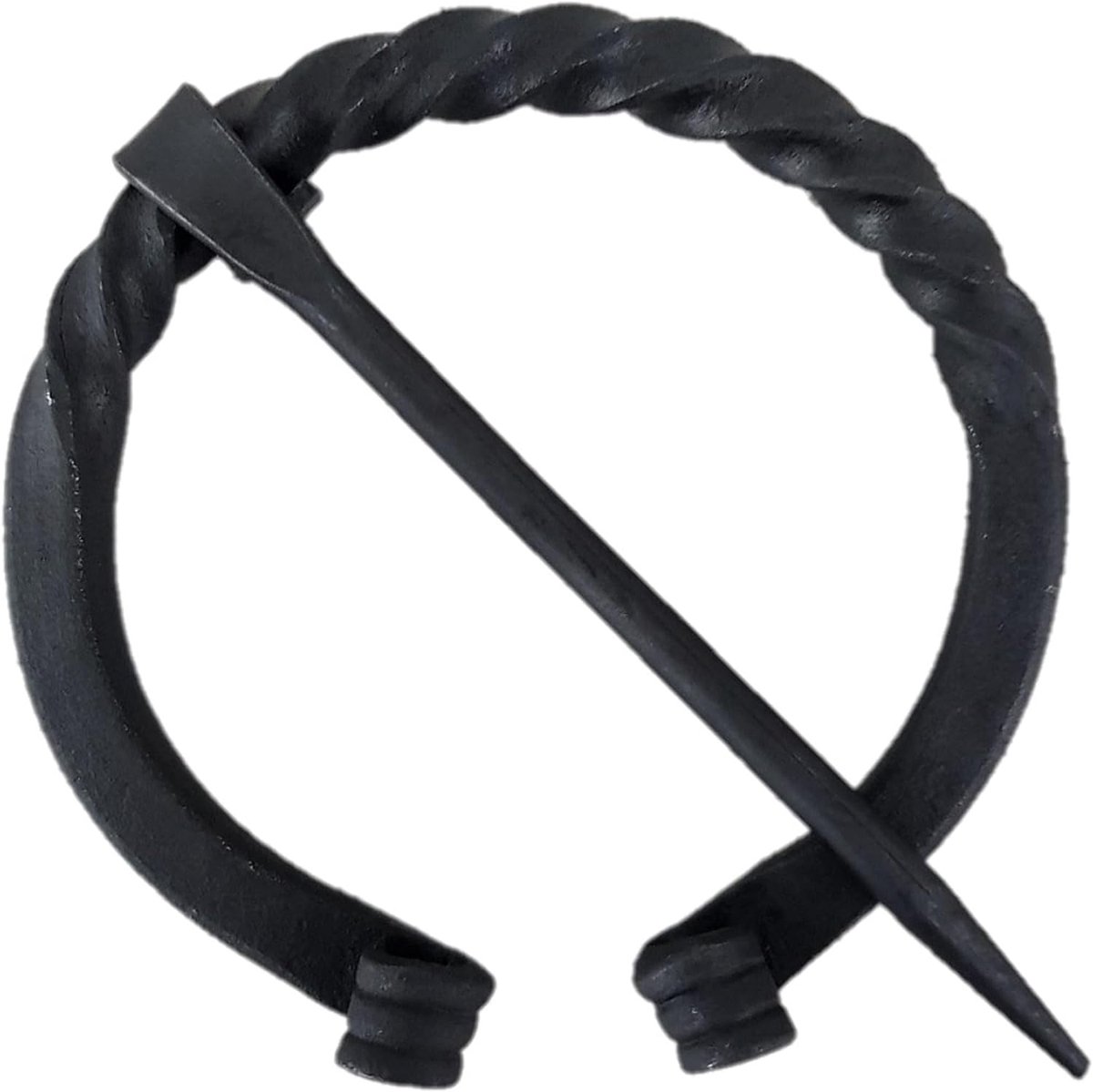 broche | smeedijzer | handgemaakte Vikingfibel LARP | kledingnaald haaksluiting | HFRC21, Standaard, Smeedijzer