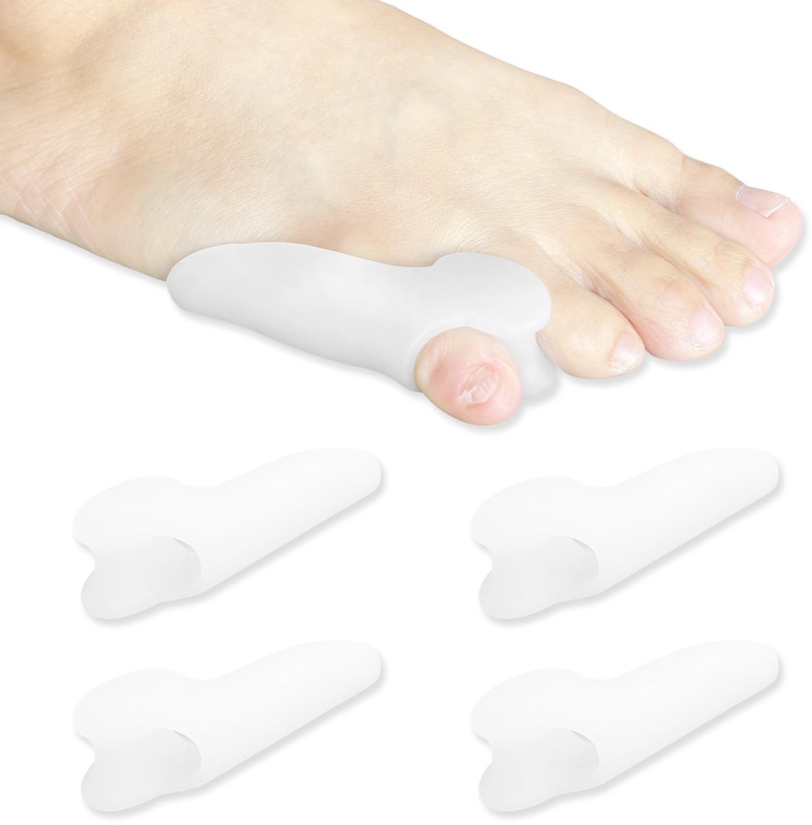 4 Stuks Pinky Teen Separator | Siliconen Teenafstandhouders | voor Overlappende Teen | Mannen en Vrouwen | Geschikt voor de Vijfde Teen