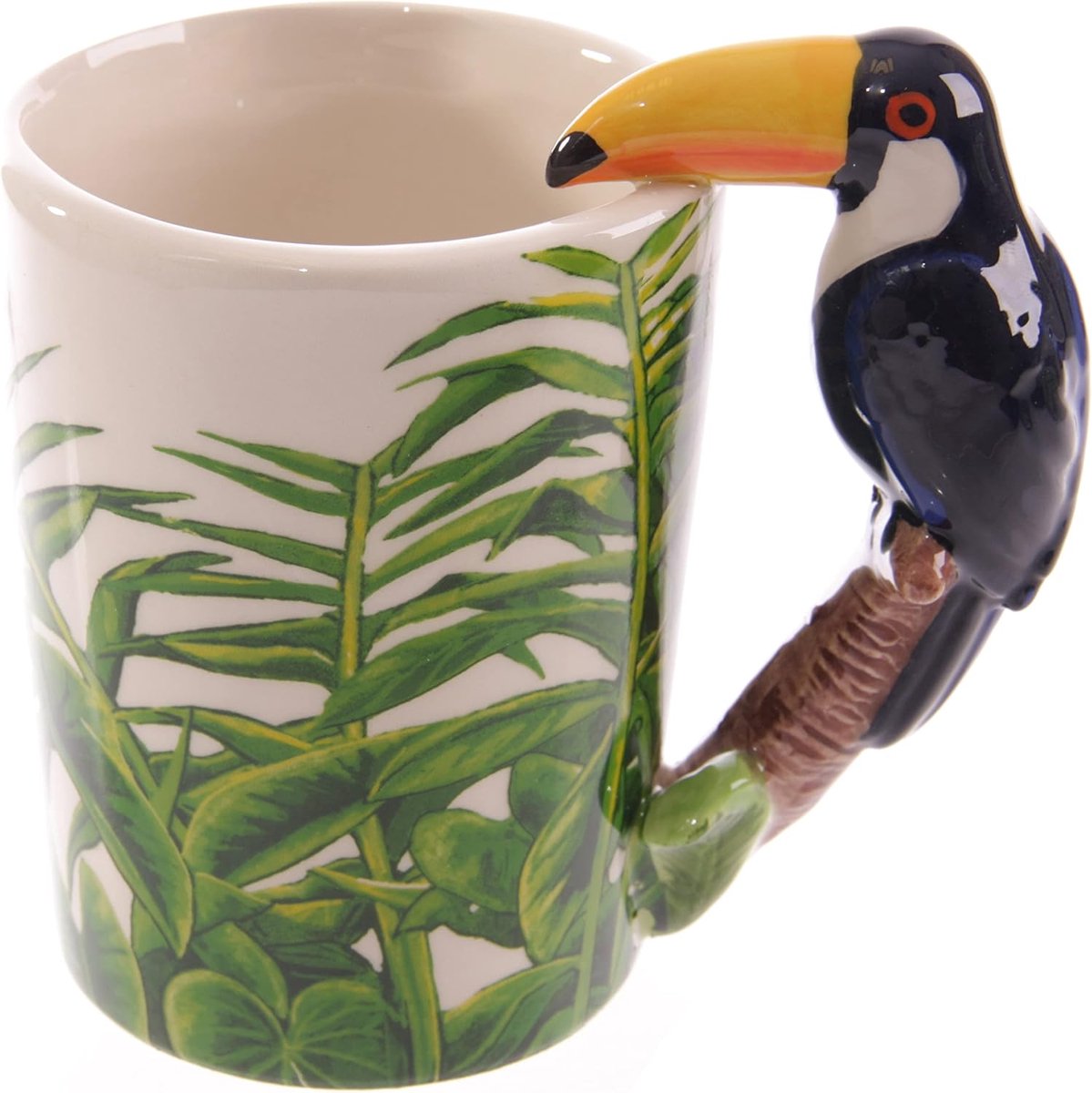 SMUG44 Mok met Toucan Motief, 13,5 x 8,5 x 11 cm, Keramisch, Multi, Hoogte Breedte 12cm Diepte 8cm