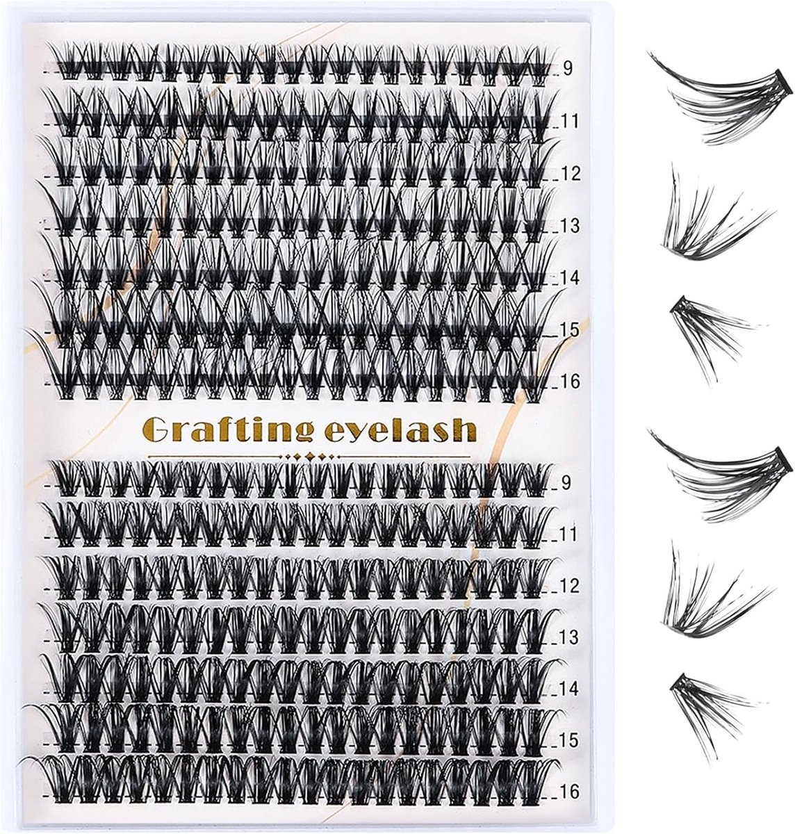 30D+40D,Nepwimpers (9-16mm),280 Stuks Nepwimpers, Krullende Wimperextensions,Natuurlijke Nepwimpers,Geschikt Voor Thuisgebruik (30D+40D)