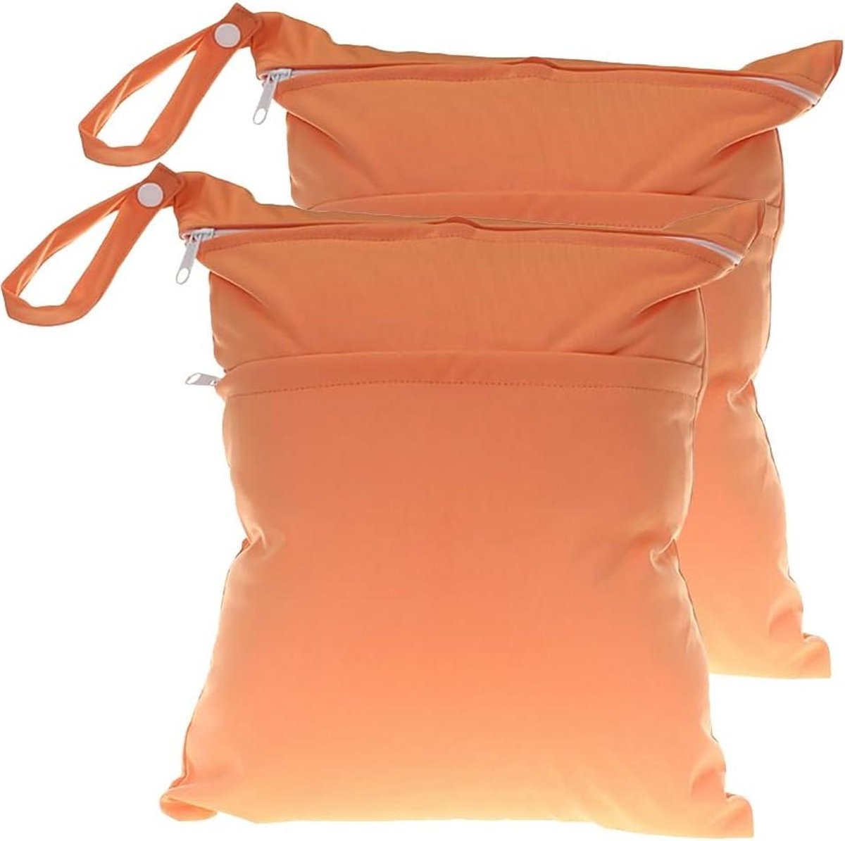 Wet Bag Baby - Luier Tas - Baby Benodigdheden - Dubbele Rits Compartimenten - 30 x 36 cm - Oranje
