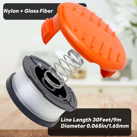 Spoelen, compatibel met Black & Decker grastrimmer, Ø 1,65 mm, 10 m trimmerspoel, bevat 12 reserve trimmerspoelen, 3 reservespoelafdekking en 3 reserveveren — afbeelding 5