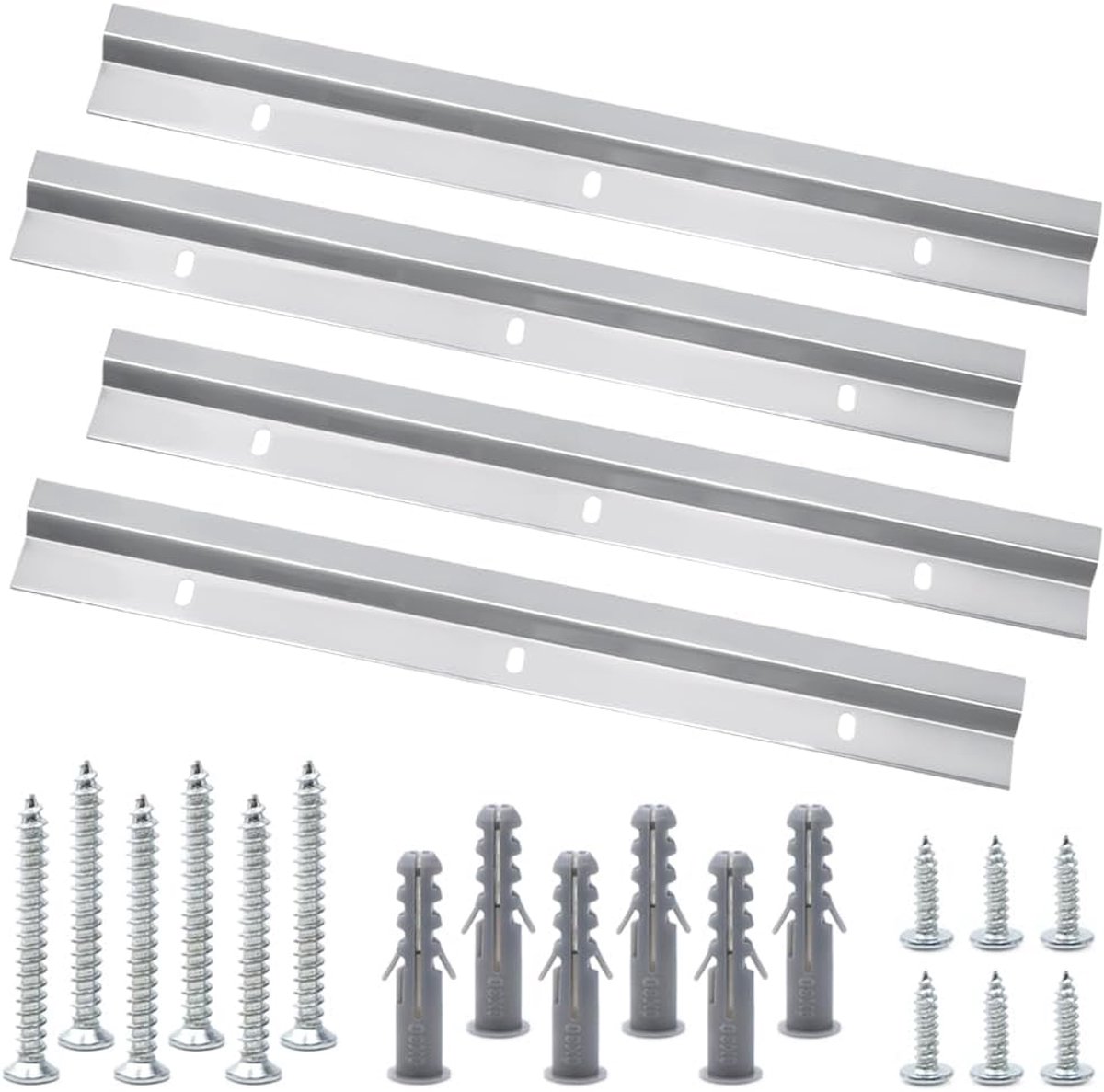 4 stuks 30 cm Z-klemmen om op te hangen, Z-profiel ophangrail, uitgerust met schroeven voor zwaar frame, hoofdeinde voor bed, spiegel