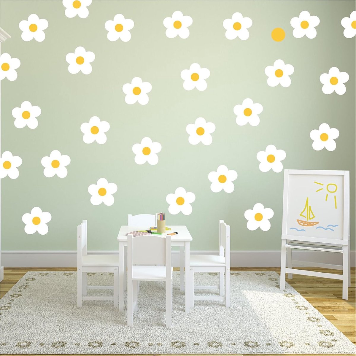 Wandtattoo kinderkamer set van 180 - Zelfklevende muurstickers bloemen - Waterproof voor baby- en slaapkamers - ShopVlot