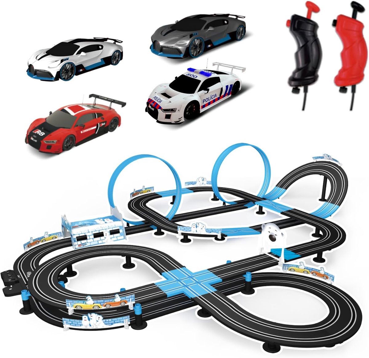 MASETCH High Speed Series Slot Car Race Track Sets - Slot Cars, Racebanen & Accessoires Elektrische Racebaan, Duale Elektrische Racebaan (13,5 Meter lang)
