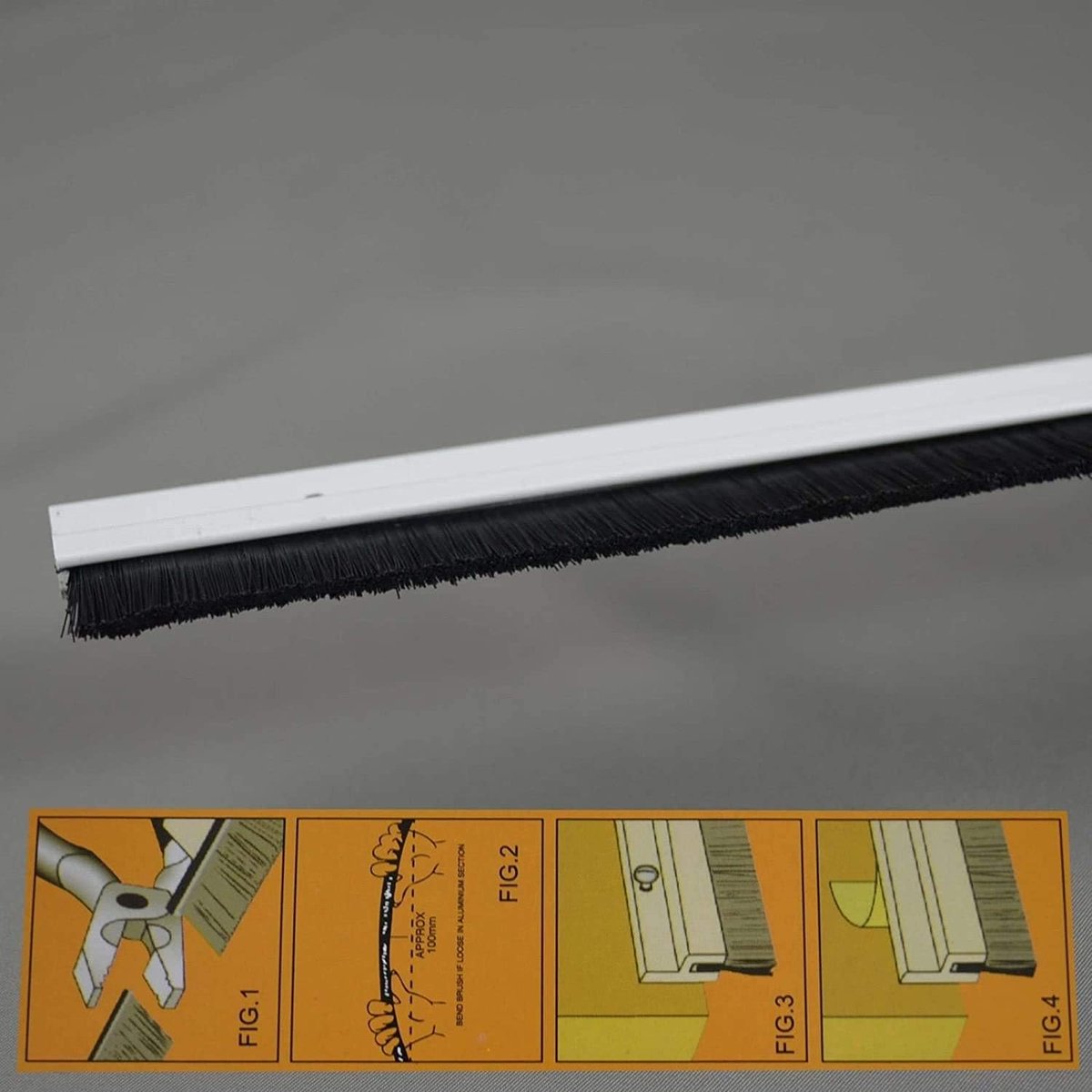 SnelShoppen - 100 cm Deurafsluiter met Schroefbevestiging, 2-in-1 Tochtstrip en Deurafdichting, Aluminium, Wit, Universeel voor Alle Deuren, Garagedeu