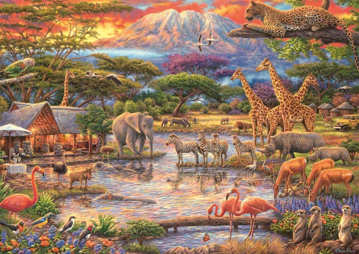 Spiele 59708 Paradies am Kilimanjaro, puzzel met 500 stukjes, kleurrijk