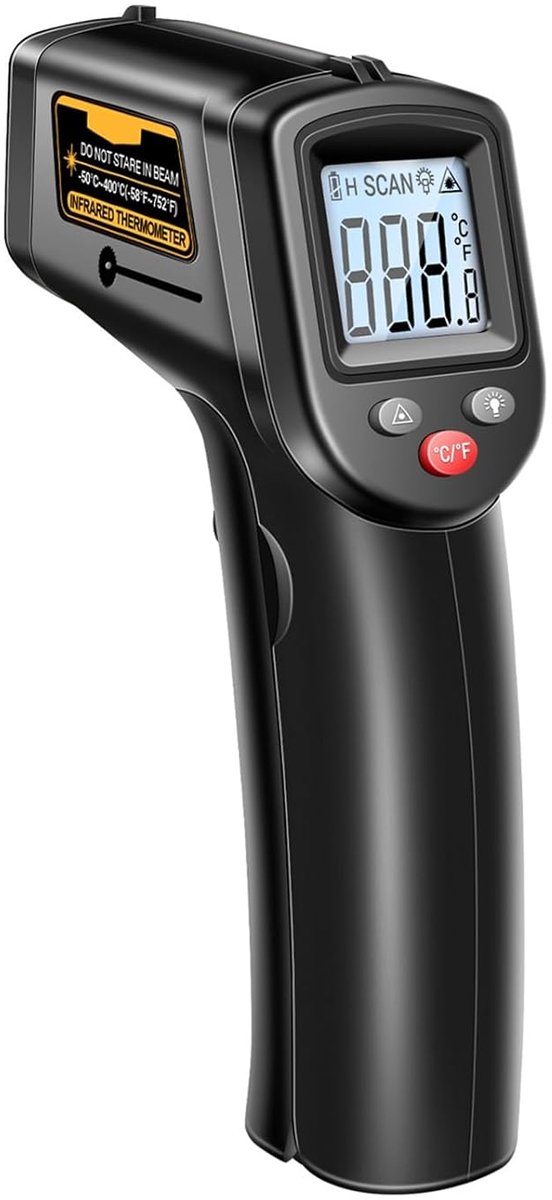 Temperatuurmeter - digitaal - zwart - ideaal voor koken en auto - ShopVlot