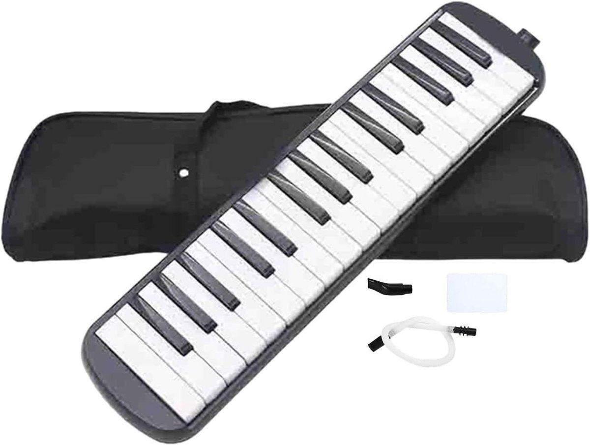 Melodica Instrument - Luchtpiano Mondorgel - Muziek Leren Spelen - 32 Toetsen Piano Stijl - 426 cm - Zwart