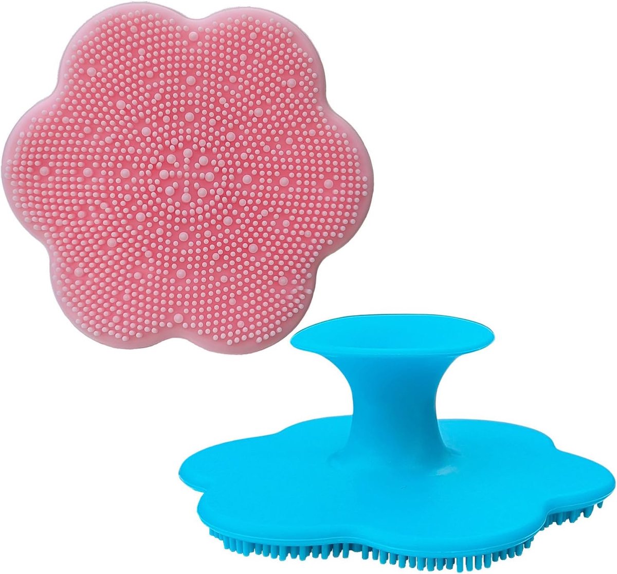 Siliconen gezichtsscrubber - grote massageborstel - voor gezichtsreiniging - ook voor baby’s (2 stuks) - ShopVlot
