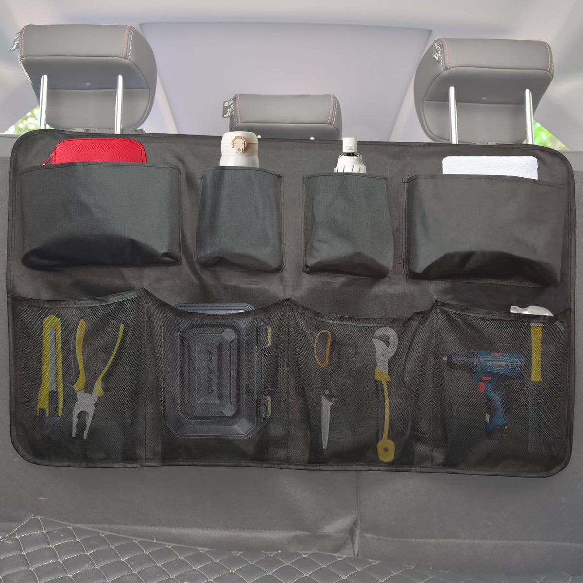 Kofferbakorganizer SUV en auto - 8 zakken opbergtas - versterkte Oxford-stof - ideale opbergruimte voor lange ritten - ShopVlot