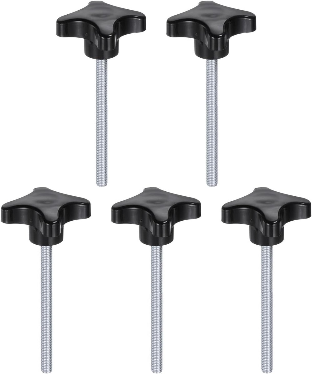 5 stuks stergrepen M8 x 100 mm schroefdraad kunststof 4-sterren knop