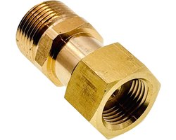 SnelShoppen - M&M Smartek Adapter M18 x 1.5 IG naar M22 x 1.5 AG - Hoogdrukconnector van Messing voor Slangen, Lansen en Pistolen - Accessoire voor Ho
