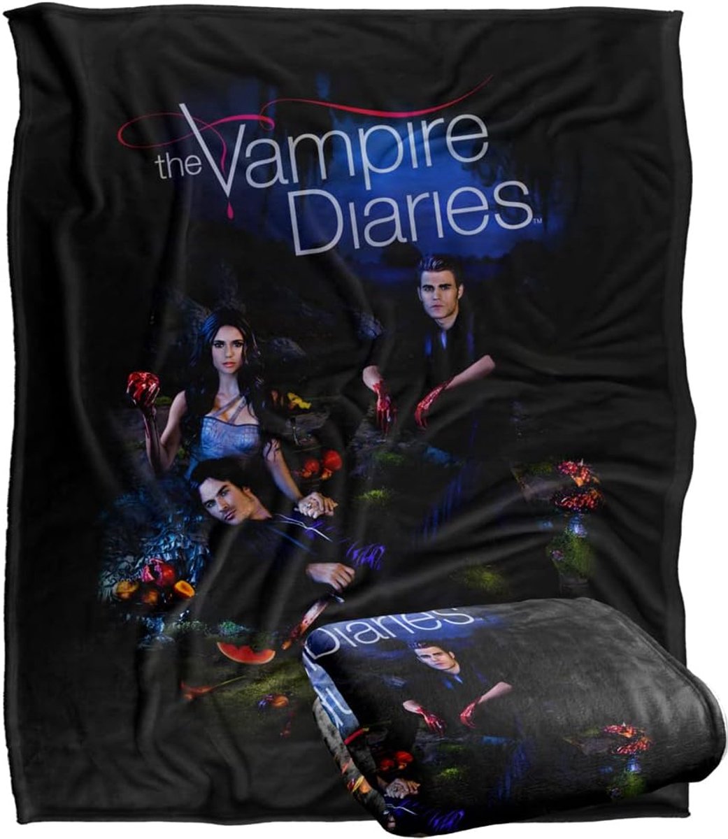 SnelShoppen - Ultra Zachte VAMPIRE DIARIES Deken 60 x 50 Inch - Silky Touch Warmte, Ademend, Decoratief, Kleurvast, Perfect voor Woonkamer, Slaapkamer
