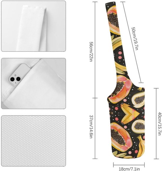 Yoga Mat Tas - Draagtas Gym - Sporten en Reizen - Met Waterfles Zakken - 90 cm Lengte - Stijl — afbeelding 5