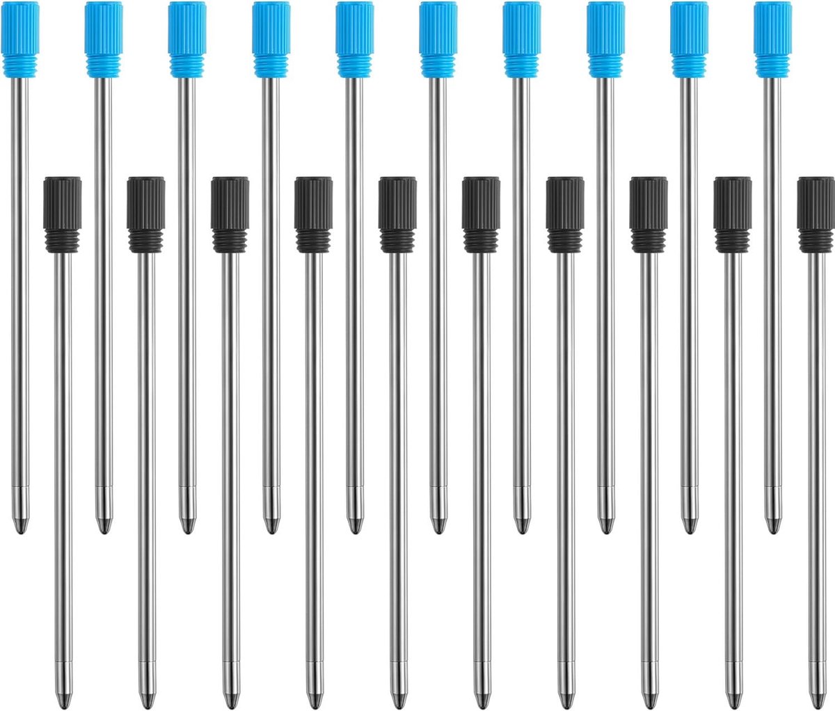 Balpen navullingen 2.75 inch - 20 stuks zwart en blauw - Geschikt voor diamanten kristallen styluspennen - ShopVlot