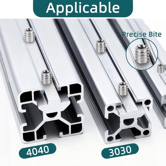 10 stuks 30 × 30 mm rechte lijn binnenconnector 180° T-sleuf — afbeelding 4