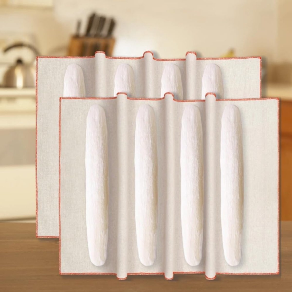 2 stuks bakkerslinnen deegdoek professionele fermentatiedoek voor het bakken van brood, linnen doek voor deeggisting, 45 x 77 cm