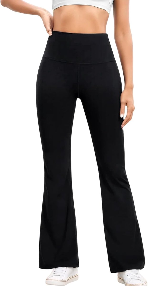 Yogabroek voor dames, hoge taille, ondoorzichtig, flared leggings
