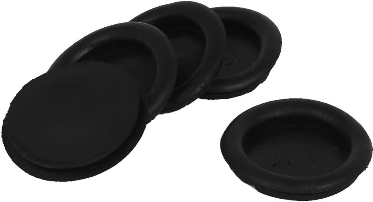 a15050500ux0914 Zwart Rubber Gesloten Blind Blinden Gat Draad Kabel Grommets 35mm (Pack van 5)