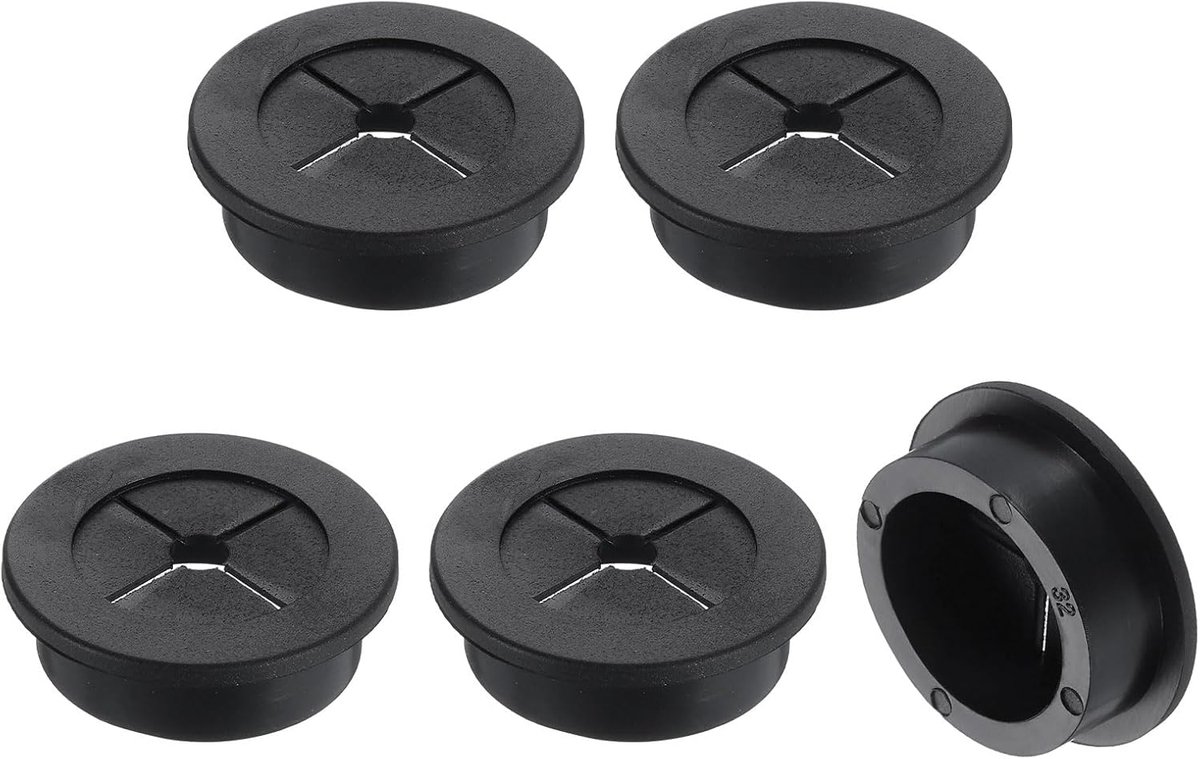 5 stuks kabeldoorvoer, 1 1/4 inch (32 mm) bureaudoorvoer, flexibele