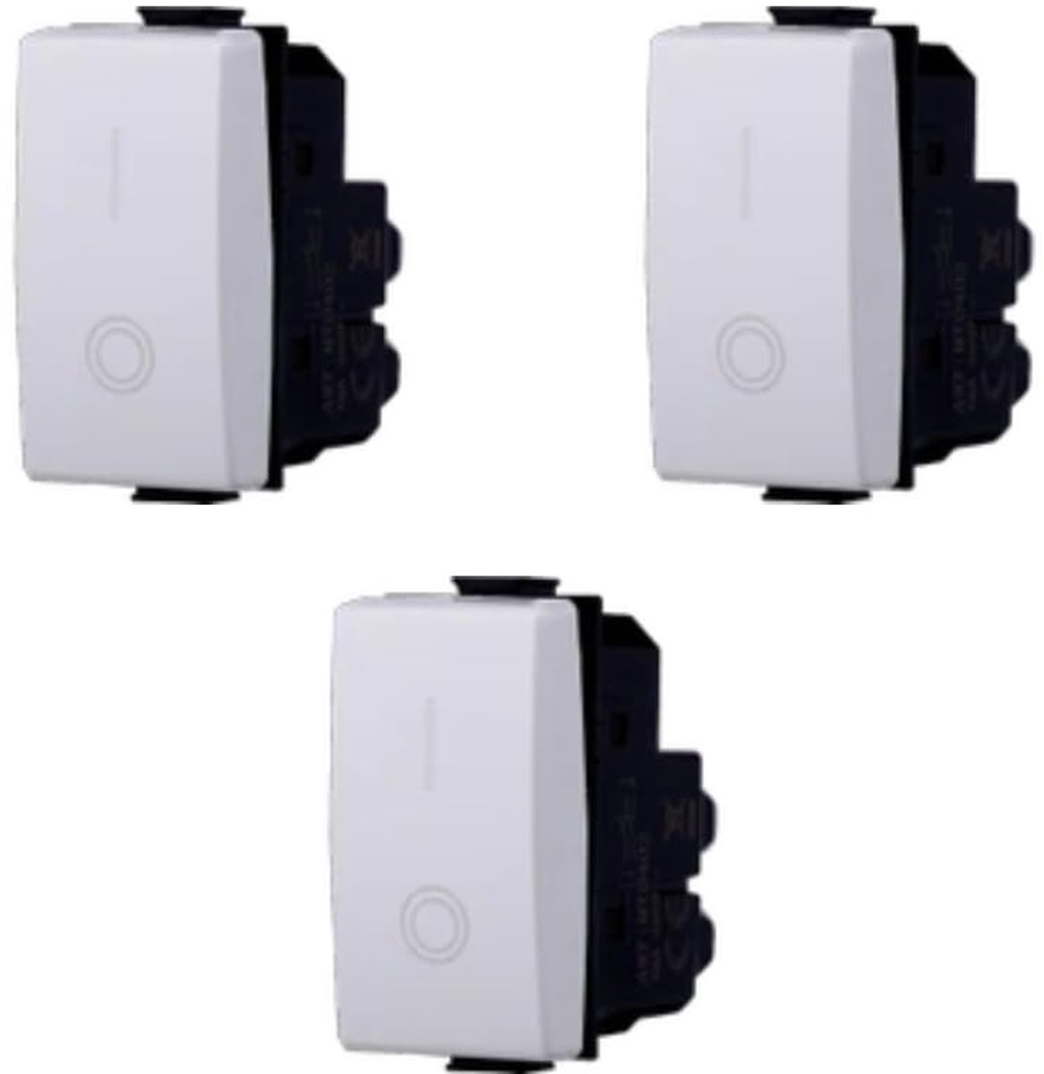 Schakelaar set 3 stuks 2P 16A 250V - Compatibel met Matix serie - Hoge betrouwbaarheid - ShopVlot