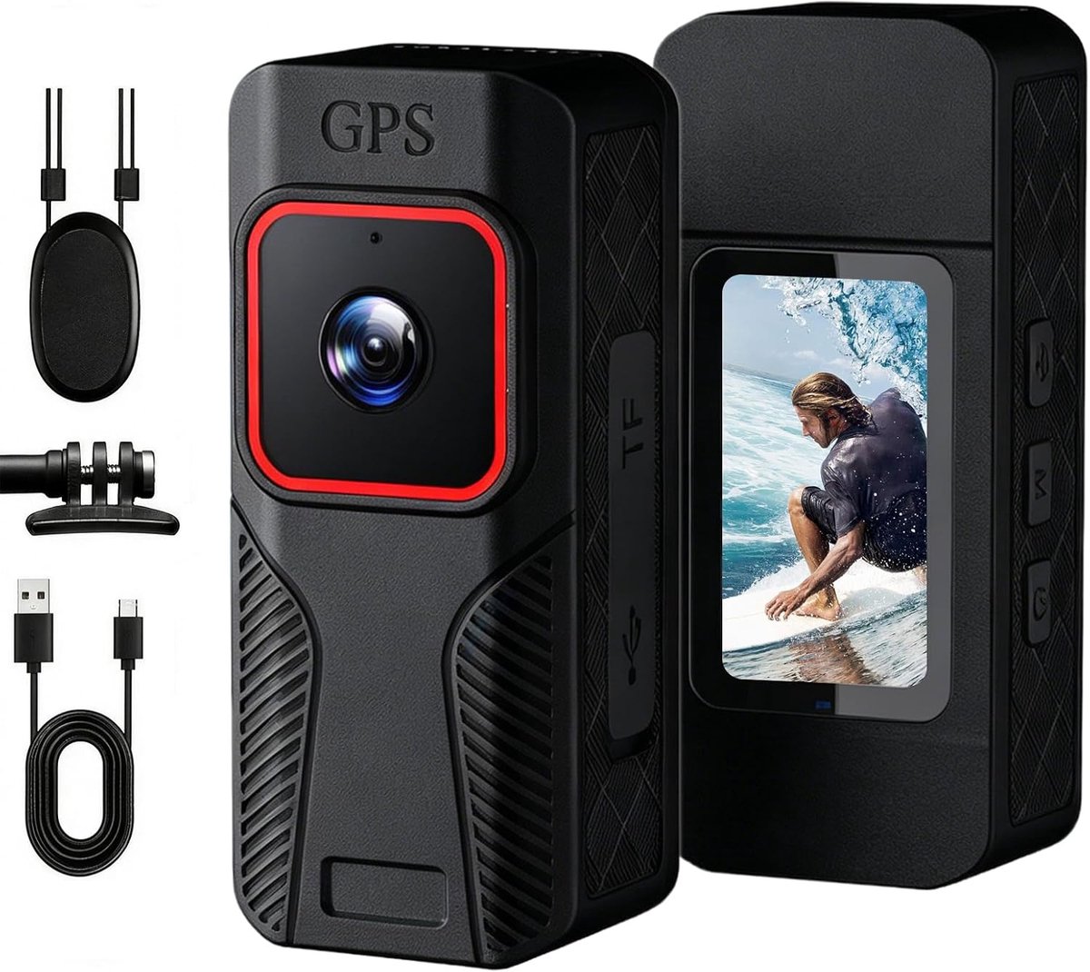 4K actiecamera met magneethouder - compact 6 x 3 x 3 cm - handsfree opname - ideaal voor sport en vloggen - ShopVlot