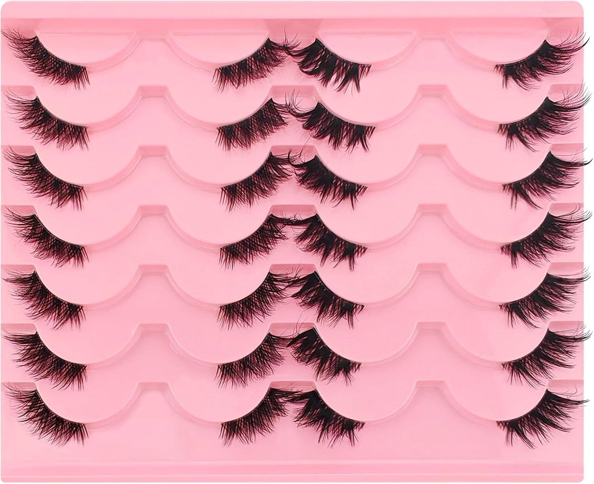 Half Wimpers 14 Pairs - Cat Eye Effect - 12 mm - Natuurlijk Uiterlijk - ShopVlot