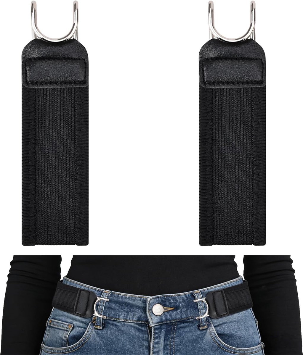 Elastische riem voor mannen en vrouwen - zwart - comfortabele onzichtbare riem - geschikt voor jeansbroeken - ShopVlot