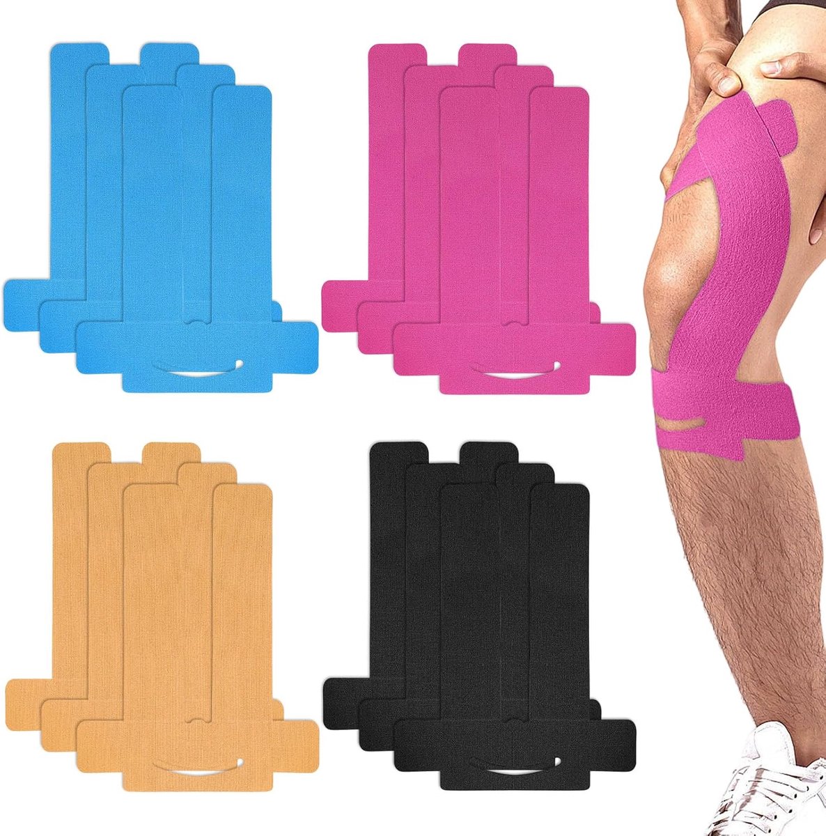 Kniebanden 26,8 x 22,1 cm - Voorgesneden, ademend - Zacht en huidvriendelijk - Perfect voor sport en fitness - ShopVlot