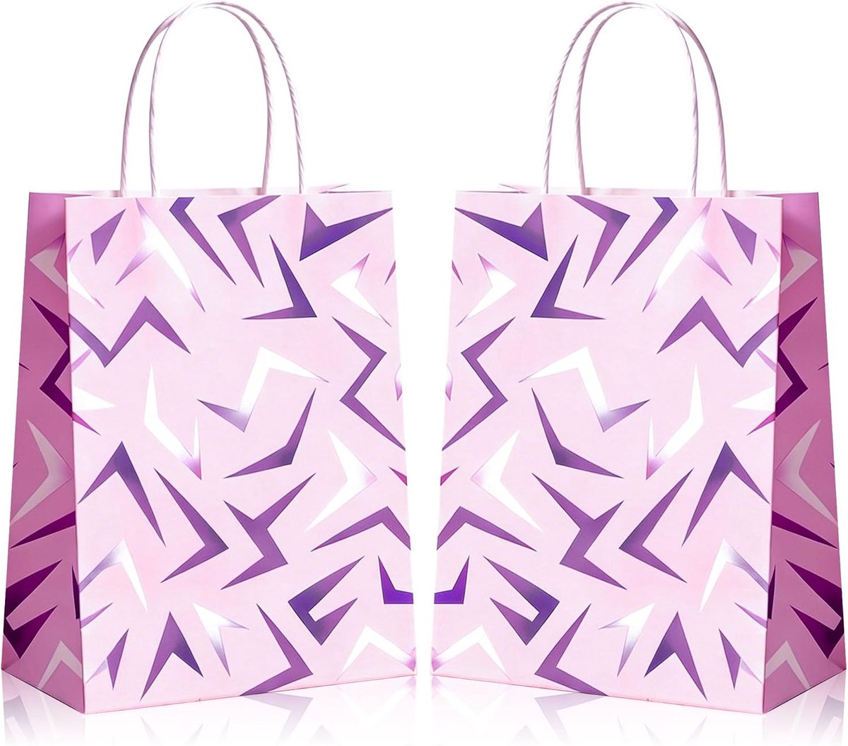 Geschenkdozen papier lila roze - 12 stuks - trendy metallic patronen - perfect voor verjaardagsfeesten - ShopVlot