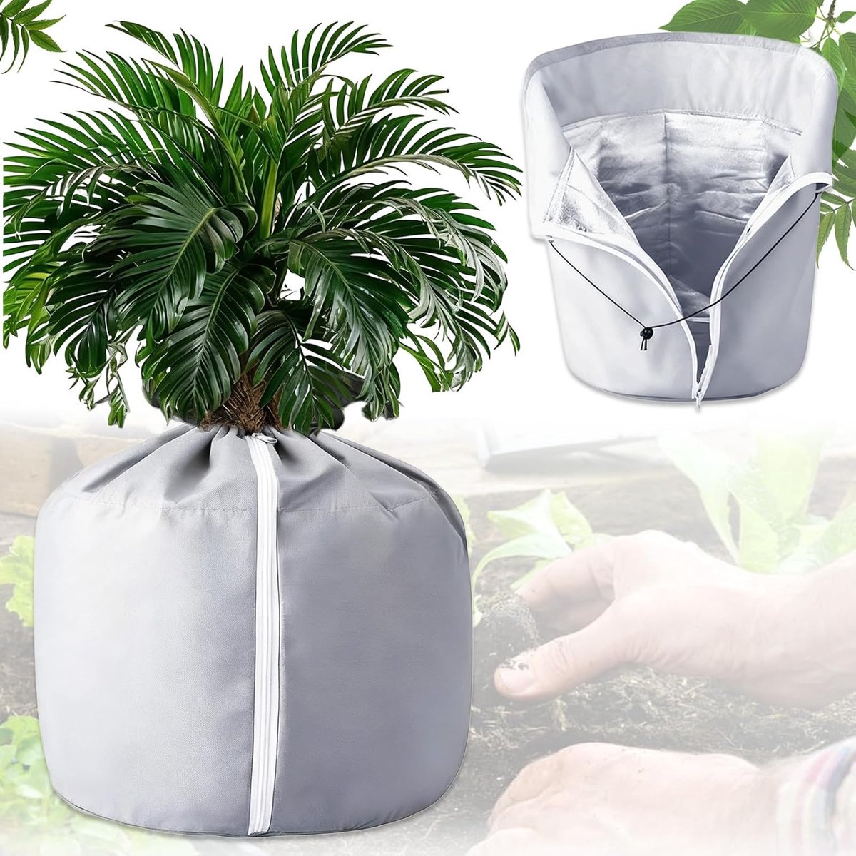 Herbruikbare vorstdoek met ritsen - ademend waterdicht materiaal - isolerende bescherming voor planten - ShopVlot