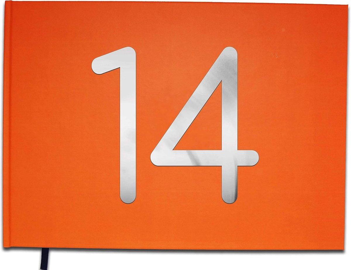 Gastenboek 14 jaar - premium kwaliteit oranje koraal - 100 pagina's - perfect voor speciale gelegenheden - ShopVlot