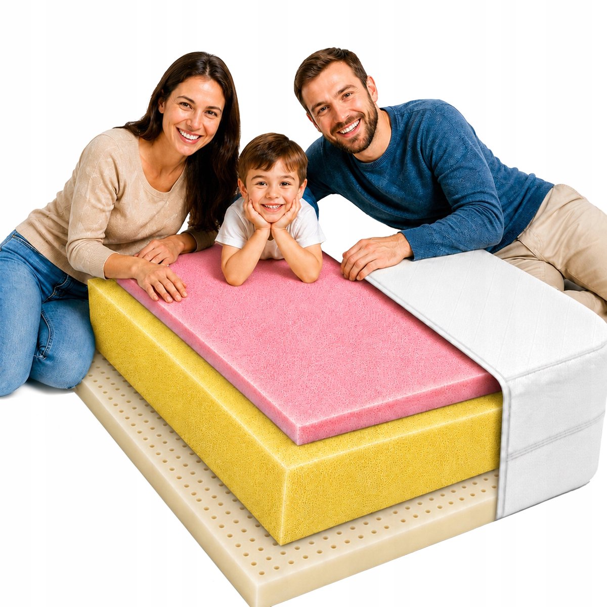 Merkloos 110x190cm traagschuim in latex matras, 27cm dik