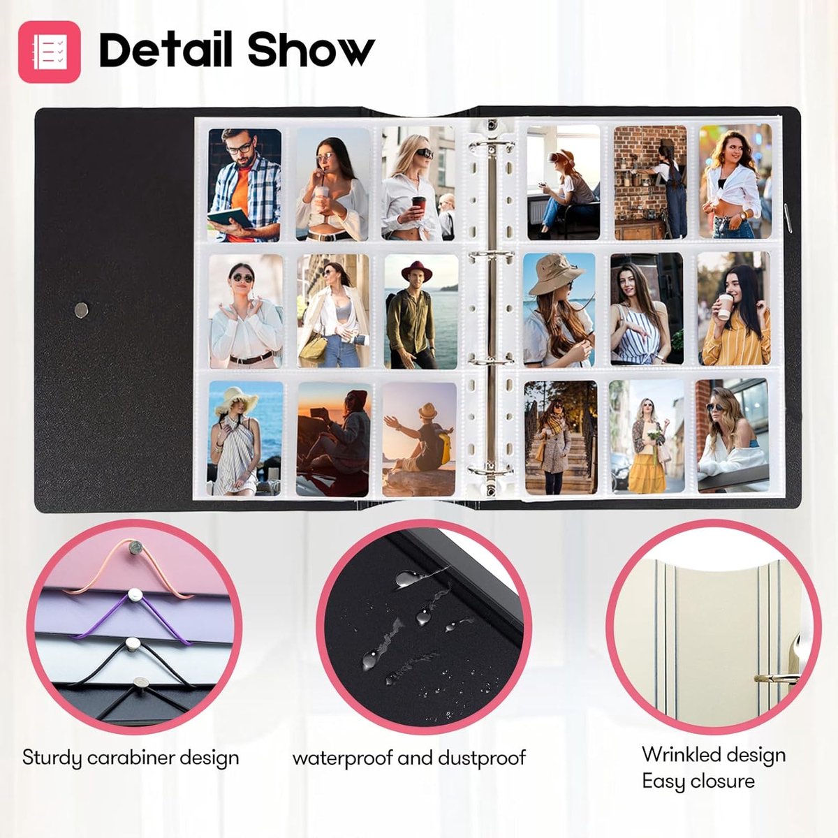 A4 fotoalbum voor mini 11 12 9 8+ 8 7+ LiPlay film - paars - 25 pagina's met 9 pockets - perfect voor Kpop kaarten - SnelShoppen