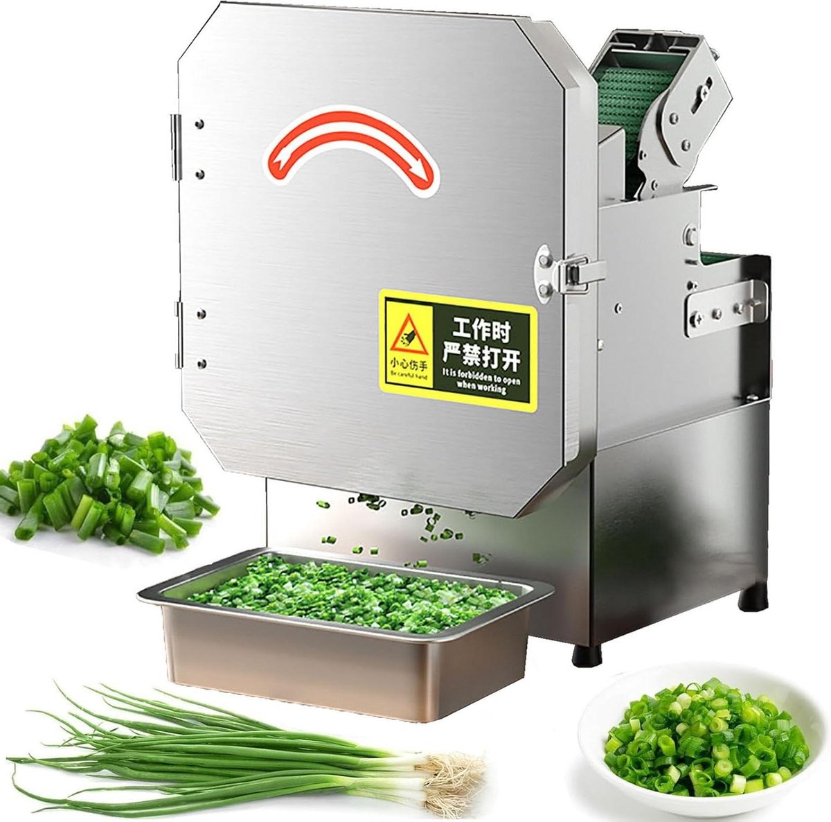 Elektrische Groentesnijder - Keukenmachine Hakmolen - Snel Groenten Snijden - Krachtige Snijmechanismen - Compact Ontwerp - Zilver