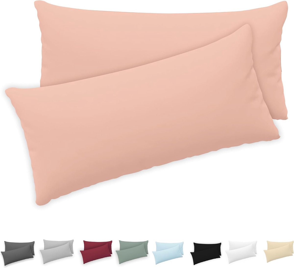 Kussensloop 50x80 - 100% Katoen Jersey 150 GSM - Met rits - Langdurig comfort - SnelShoppen
