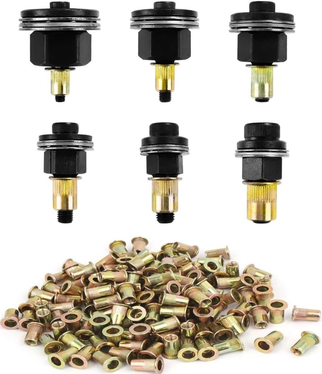Rivet set 186pcs - Rivetplaten M3/M4/M5/M6/M8/M10 - Rvs en staal - Sterk en duurzaam - SnelShoppen