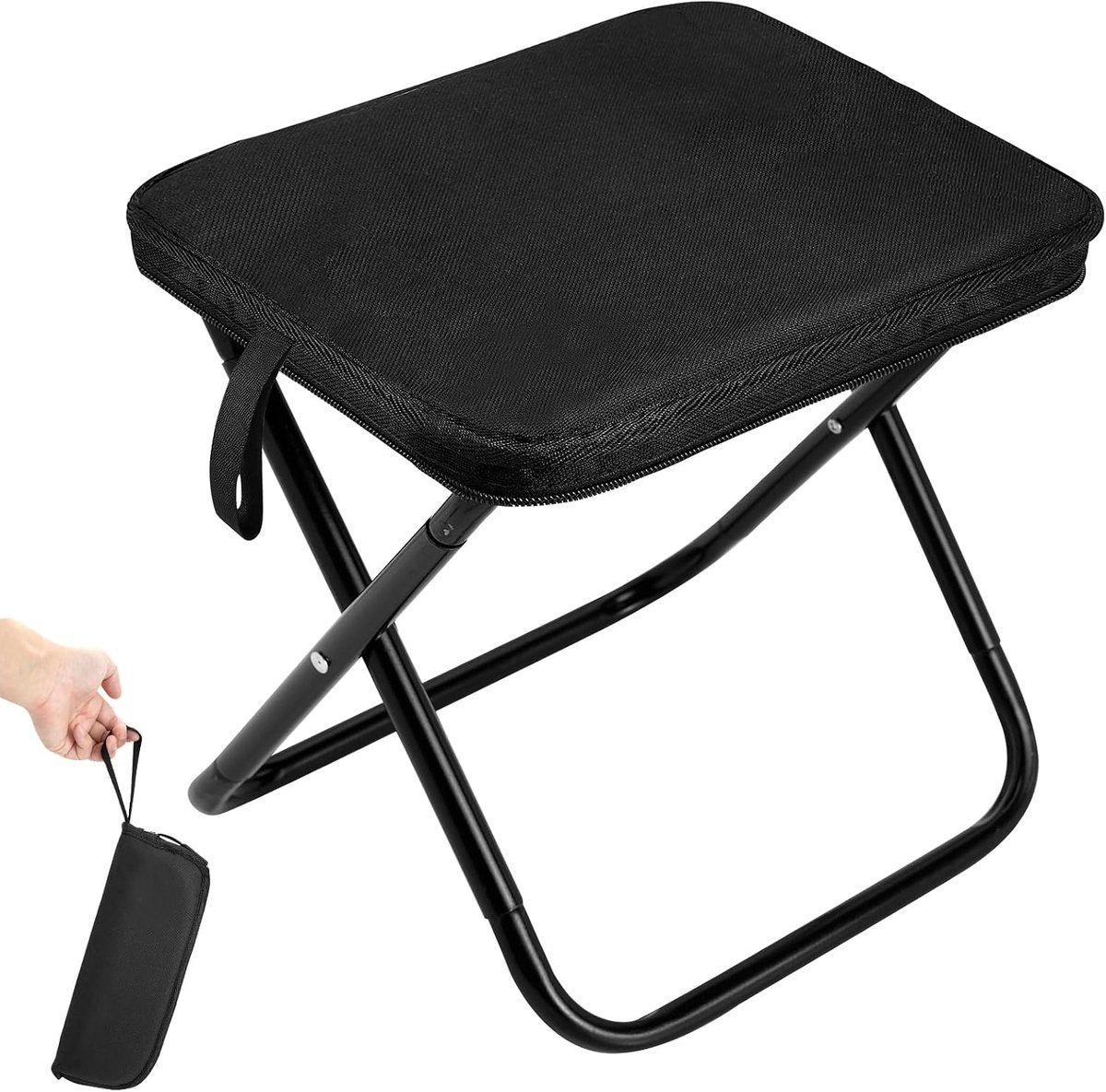 Vouwbare Campingstoel 28 x 28 x 24 cm - Ultra lichtgewicht en stabiel - Tot 150 kg gewicht - SnelShoppen