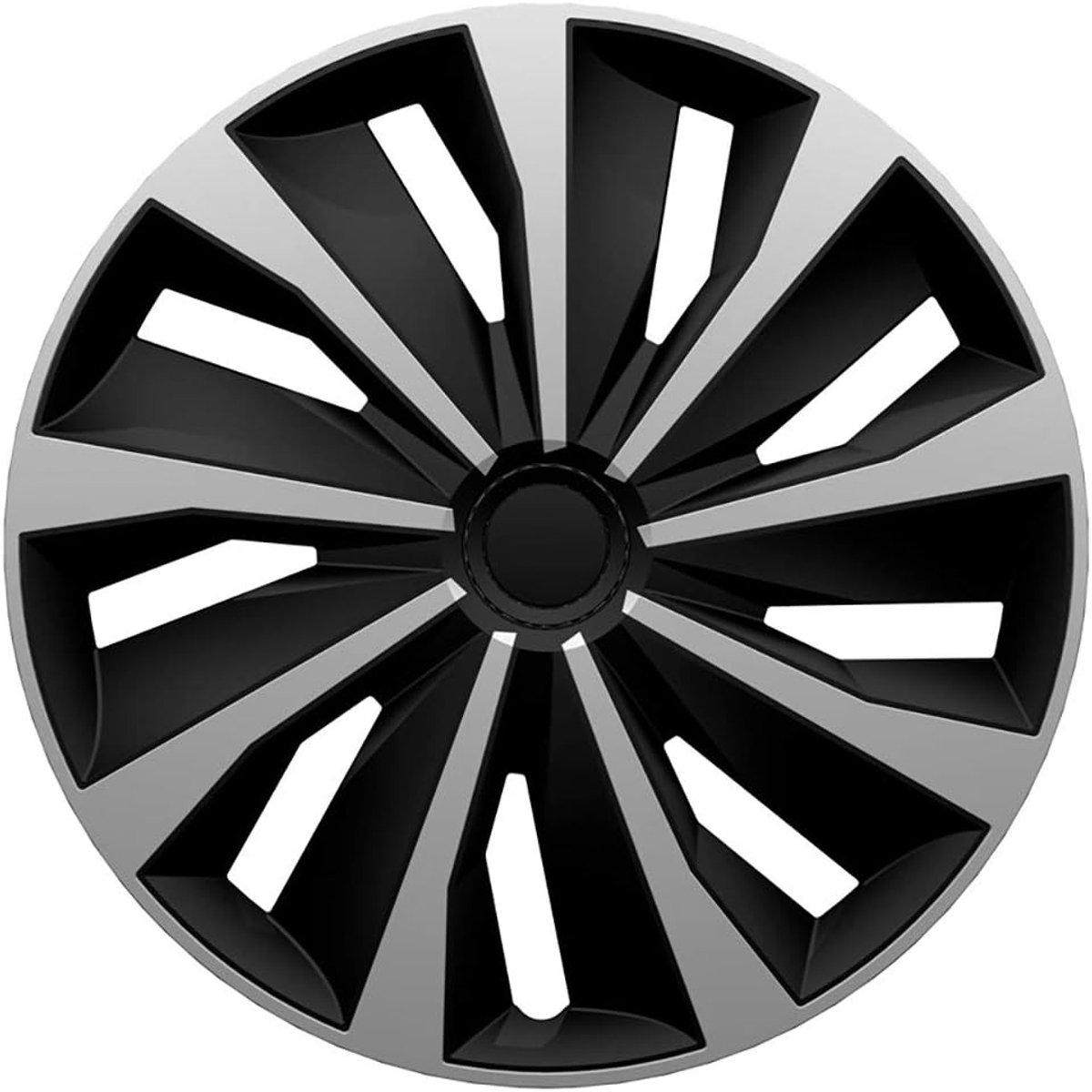 Wieldoppenset 15-inch - zilver/zwart - 4-delig - perfecte bescherming voor je velgen - ShopVlot