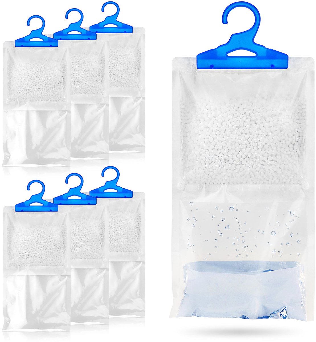 Luchtontvochtiger 250 g - set van 6 - tegen vocht en schimmel - ideaal voor kledingkasten - ShopVlot