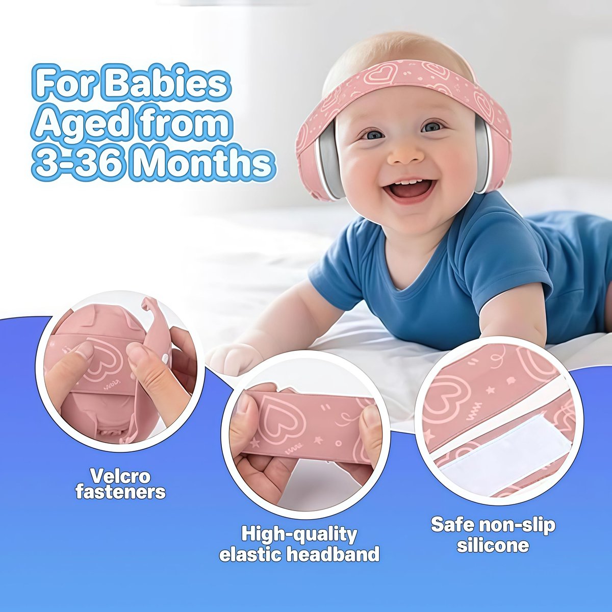 Baby oorbeschermer hartvormig - comfortabele hoofdtelefoon - roze - ideaal voor onderweg - ShopVlot