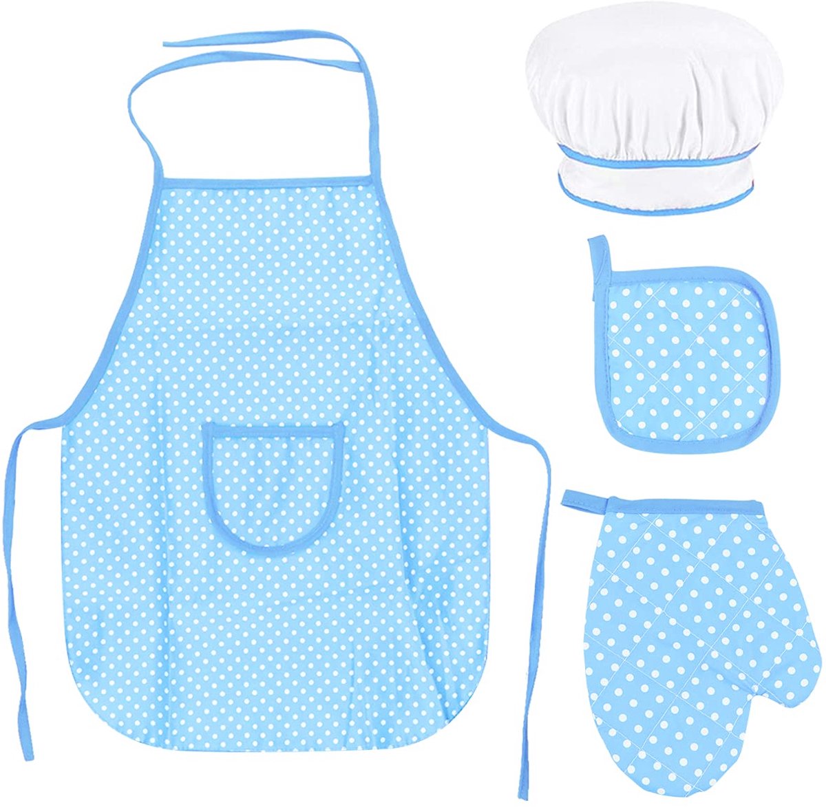 Kookset voor kinderen - verstelbaar kookschort - kinderkookmuts en handschoenen - samen bakken met plezier - ShopVlot