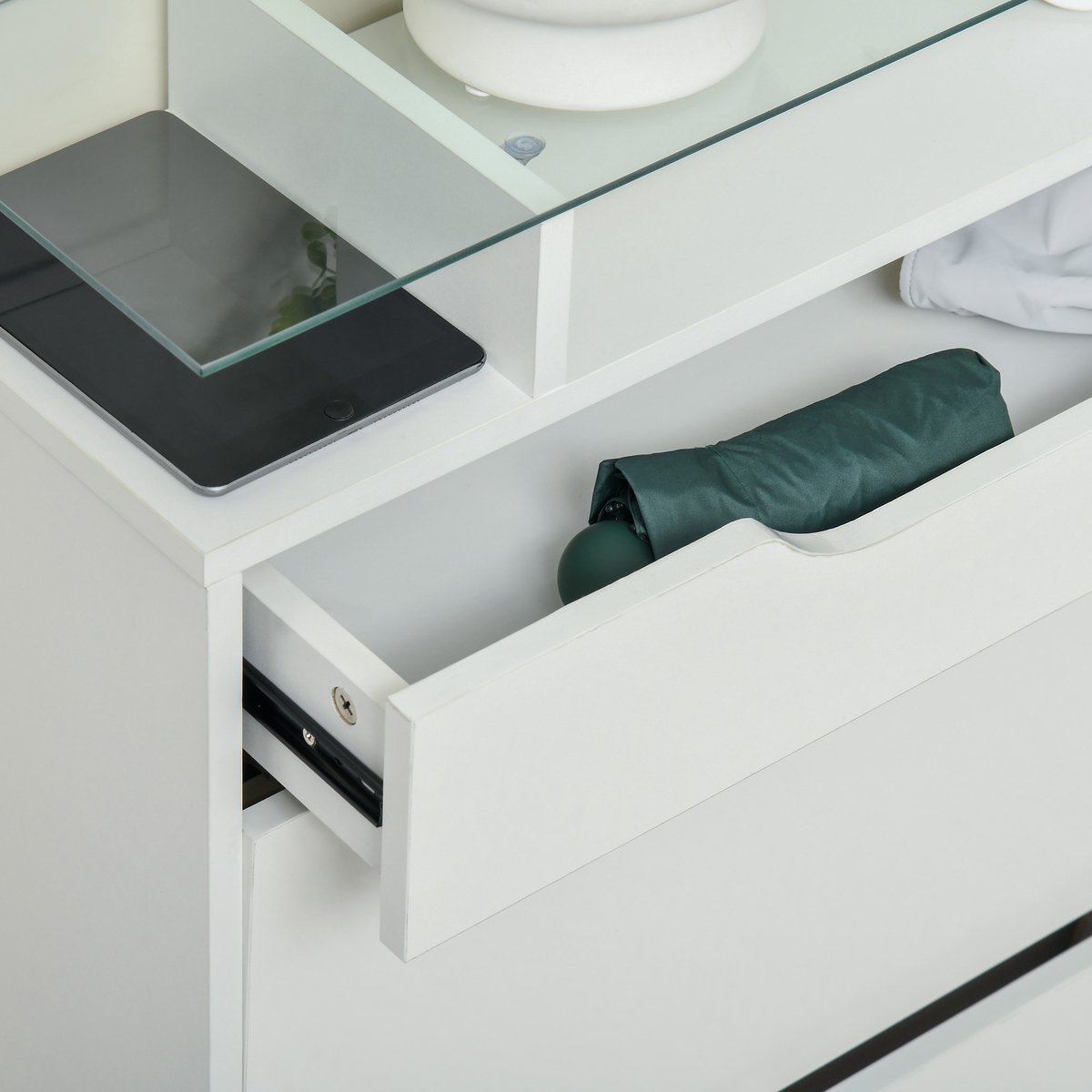 HOMCOM neerklapbare schoenenkast - Spaanplaat - 89x23x96cm - Wit