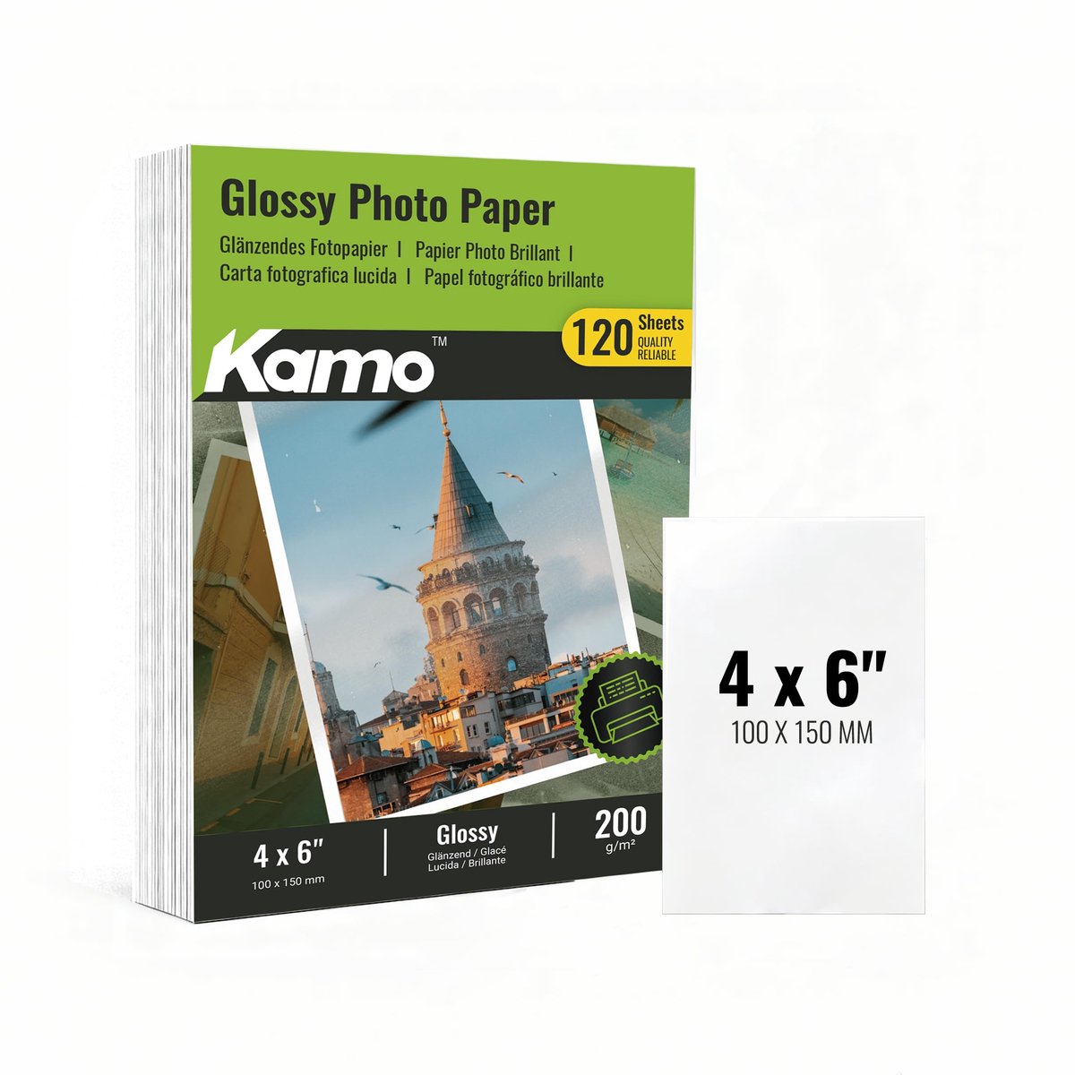 Fotopapier 10 x 15 glanzend - 200 g/m² - 120 vellen - ideaal voor inkjetprinters - ShopVlot