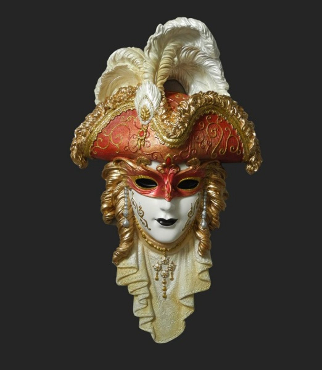La pirata Venetiaans masker - decoratief beeld / masker - 33 cm hoogte.