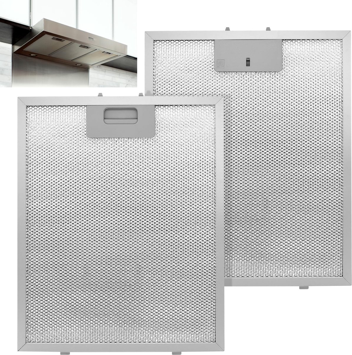 Vervangingsfilters afzuigkap 320 x 260 mm - universeel metaal - optimale luchtcirculatie - set van 2 - ShopVlot