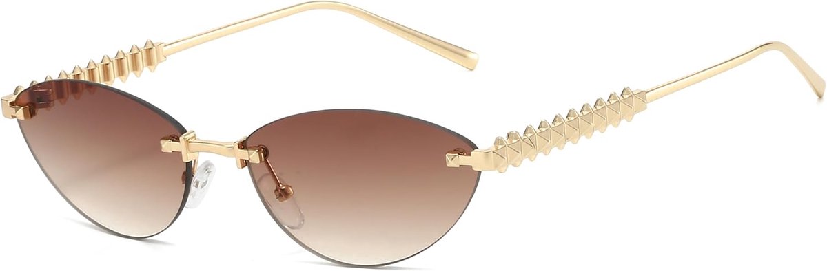 Zonnebril voor dames - retro ovaal - rimless cat eye - UV-bescherming - ShopVlot
