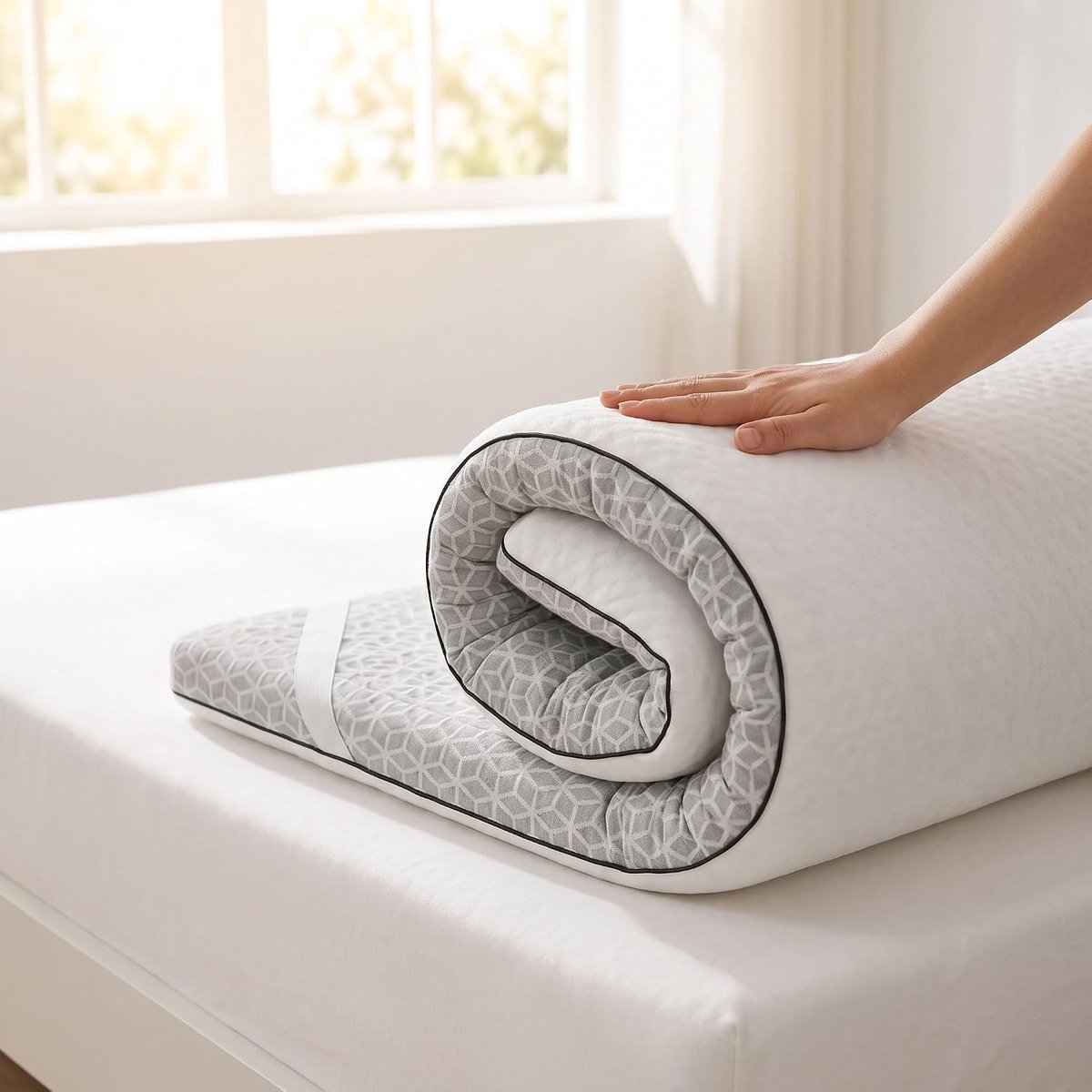 Mattress Topper 120 x 190 cm - Orthopedisch - Ademend Koper Hoes - Verlichting van Rugpijn - ShopVlot